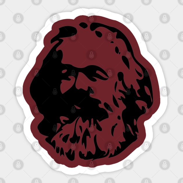 Karl Marx Silhouette Sticker by SpaceDogLaika